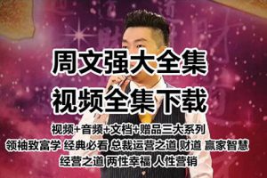 周文强课程财商思维财道演说之道总裁运营周子视频教程全集-智多资源网